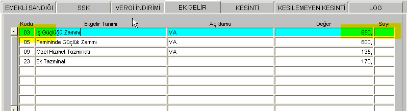 Sayı alanına indirim kaç ay yapılacağını belirtir. Boş geçilirse sürekli anlamına gelir.