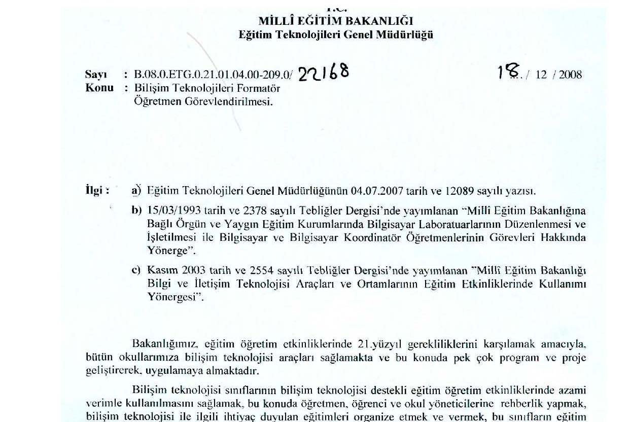 Bilişim Teknolojisi Formatör Öğretmen El Kitabı Projesi