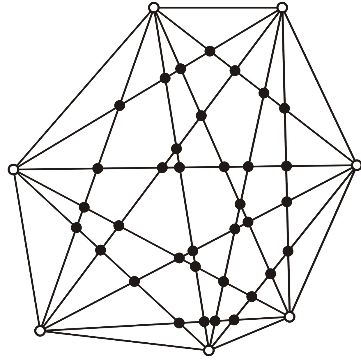 Sayısını aradığımız üçgenler dört ayrık sınıfa ayrılabilir: üç köşesi de beyaz olanlar (BBB), iki köşesi beyaz diğer köşesi siyah olanlar (BBS), iki köşesi siyah diğer köşesi beyaz olanlar (BSS), üç