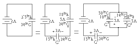 haline geldi. Seri bağlama formülünde değerler yerine yazılırsa şekil8.0(b) görülen eşdeğer kapasite bulunur. kaynaktan çekilen toplam yük; (µ F).