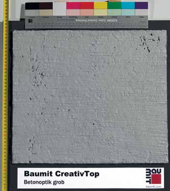 .. Artık Baumit CreativTop sayesinde, çizgi dokulu, gölgeli, ince gözenekli, düz yüzeyli veya kaba dokulu ve benzeri sayısız dış cephe dokusunu uygulamak hayal değil gerçek.