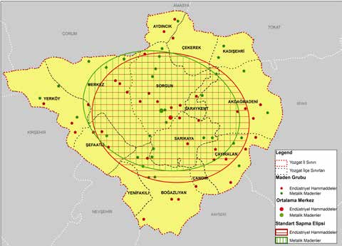 2.2.3. Yozgat İli Madencilik Analizi Yozgat, metalik madenlere göre endüstriyel hammaddelerin daha fazla öne çıktığı bir ildir.