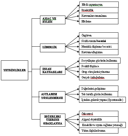 Alternatif Modelin Yapısal Geçerliliğinin Test Edilmesi Araştırmada dikkate alınan alternatif model Boyatzis in (1982) geliştirmiş olduğu Etkin Performans modelidir.