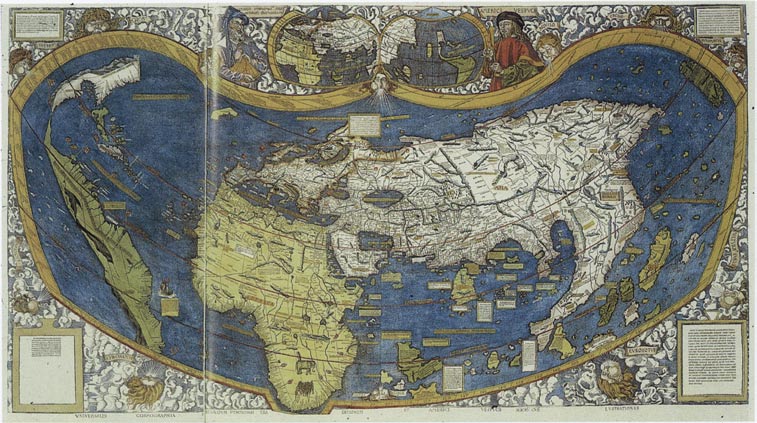 K R İ S T O F K O L O M B Ö N C E S İ K E Ş F İ 7 6: Waldseemüllerin (1507) haritası Tam aksine, onlar Arap denizcilerin elinden bu haritaları aldıklarını açıklamaktan kaçınmadılar.