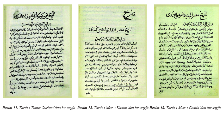 7. Gülşen-i Hulefa ; Bağdatlı Hazminzade Hüseyin Murteza nın bir eseridir. 1730 tarihli kitap; 742-1266 tarihleri arası İslam Ülkeleri ve ön Asya Tarihi ni konu alır. 5+130 yaprak ve 28x18 cm dir.