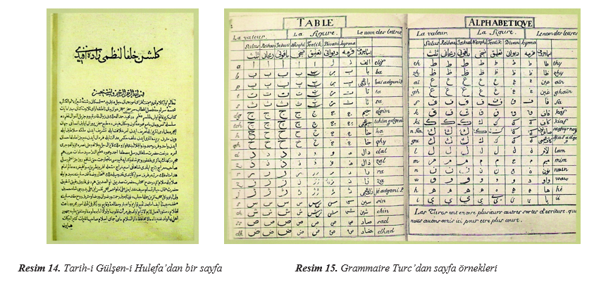 Jean Baptiste Holderman ın eseri. Türkiye ye gelen Fransızlar a Türk dil bilgisini öğrenme yöntemlerini konu almaktadır. Kitabın takdim kısmından bu harflerin İstanbul da döküldüğü anlaşılmaktadır.