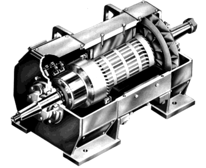 DOĞRU AKIM MAKİNELERİ DC Makine Yapısı Resimde DC makineye ait rotor görülmektedir. Motorun demir çekirdeği şaft üzerindedir. Sargılar yuvalara yerleştirilmiştir.