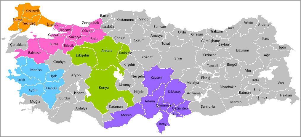 Planlar Çerçevesinde Yürütülen Çalışmalar Tehlikeli atık üretiminin yoğun olduğu,