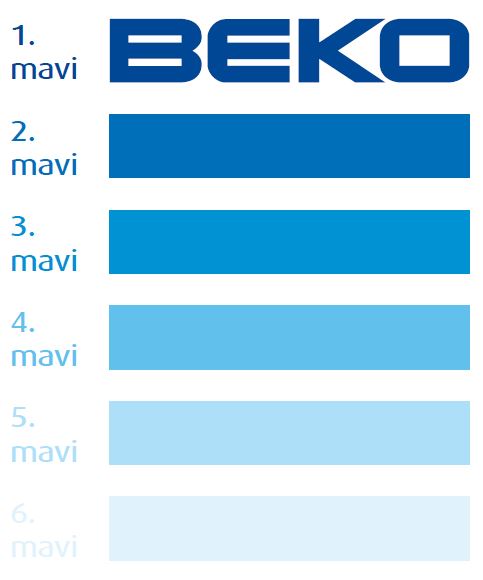 Renk Referans Kodları En koyu ton Beko nun logo rengindekimavi 287 C dir. Bu mavi aynı zamanda1.