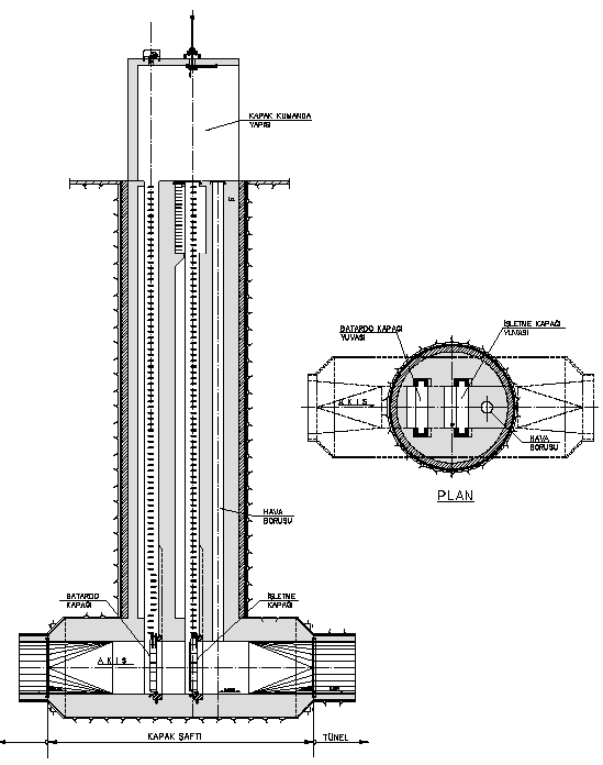 Şekil 1-47 Kapak Şaftı-Plan ve Profili (üst yapı mevcut değil) 1.4.3.
