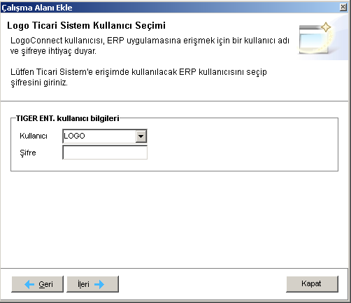 Ticari Sistem dizini seçme alanından Logo uygulamasının bulunduğu dizin seçilir.