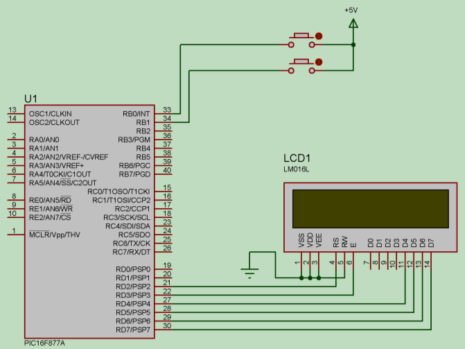 Örnek 6: Ekranın farklı satır sütunlarına değer yazdıran uygulama program lablcd1 LCD_RS as sbit at Rd2_bit LCD_EN as sbit at Rd3_bit LCD_D7 as sbit at Rd7_bit LCD_D6 as sbit at Rd6_bit LCD_D5 as