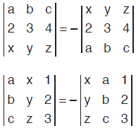 DETERMİNANTIN ÖZELLİKLERİ 1) Bir determinantın bir satırındaki (veya bir sütunundaki) terimlerin tümü sıfır ise determinantın değeri sıfırdır.