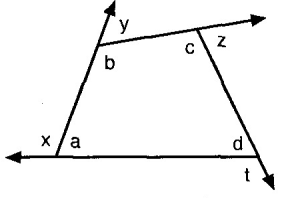 Bir dörtgende karşılıklı iki açının açıortayları arasında oluşan dar açı, diğer iki açının mutlak