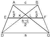 ABCD yamuğunda köşegenler AC = e, BD = f olmak üzere; e 2