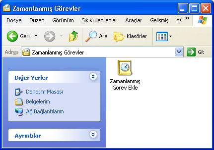 108 Yönetimsel araçlar 2.6.6.25. Zamanlanmış Görevler Windows XP de belirtilen herhangi bir tarihte bilgisayarı herhangi bir iş için ayarlama yapabilirsiniz.