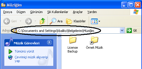 Şekil 2.110 Bilgisayarım penceresi 2.6.8. Müziğim Bu seçenek, belgelerim klasörü içerisindeki müziğim klasörünü direkt açan bir kısayoldur.