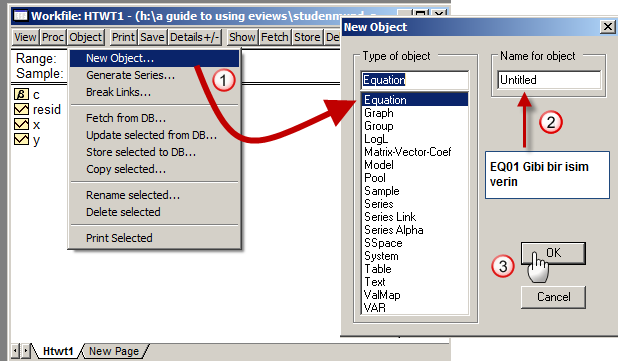 1 Alternatif olarak ana menüden Quick/Estimate Equation seçeneği de seçilebilir.