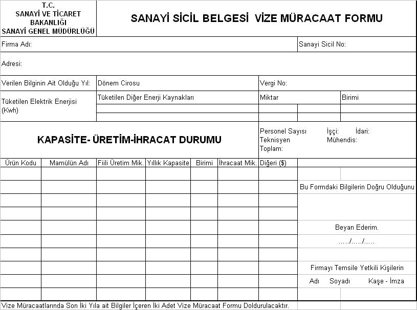 Belge 2.7: Sanayi Sicil Belgesi Vize Müracaat Formu 2.2. Oda Aidatları Meslek odalarının faaliyetlerini yerine getirmeleri için üyelerin aidatlarını zamanında ödemeleri gerekmektedir.