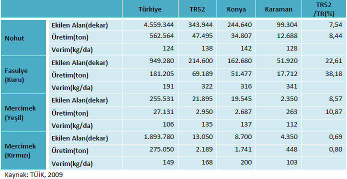 Yine Konya ilinde çayır-mera alanı ve ürün getirmeyen arazinin toplam alana oranı, Türkiye oranına göre daha düşüktür.