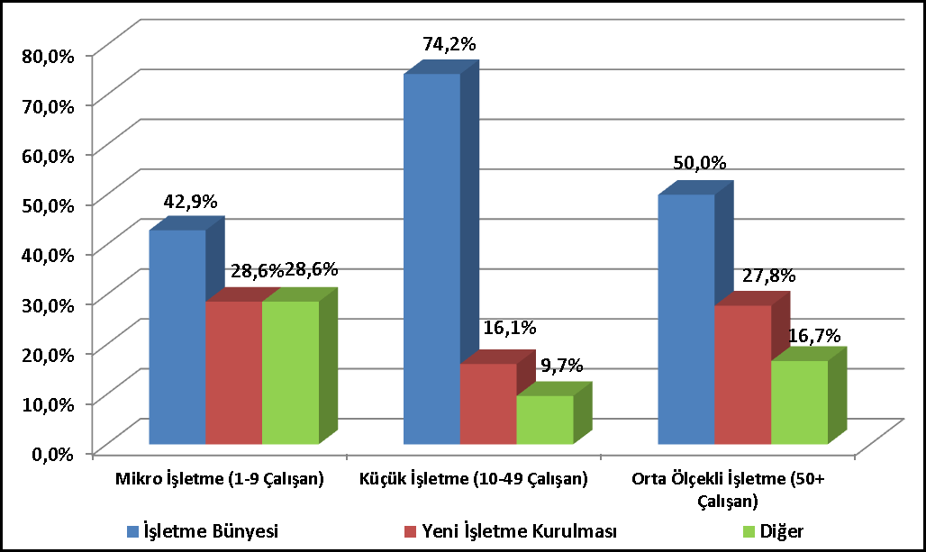 İşletmelerin Çalışan Sayılarına Göre Ara Ürün Üretmeyi