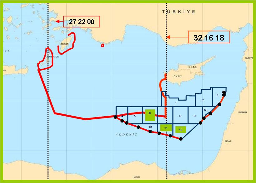 Doğu Akdeniz de Deniz Yetki Alanlarının Paylaşılması Sorunu ve Türkiye Tüm bu gelişmelere karşı Türkiye nin genel tutumu; esasen Doğu Akdeniz de, deniz yetki alanlarının ilgili tüm kıyı devletleri