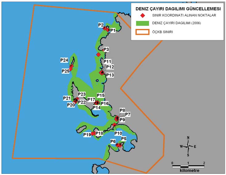 Şekil 9. Deniz çayırı dağılımı (Güçlüsoy ve diğ., Foça Belediyesi Raporu, 2006) Şekil 10.