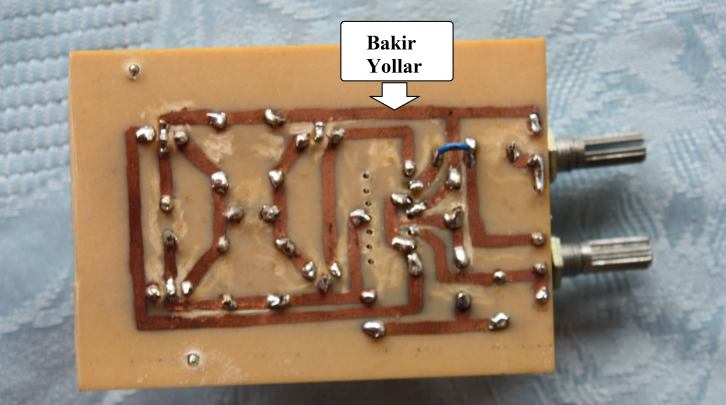 4.3.2.1.7 Kontrol Devresinin Bakir Plakaya Aktarılması Kontrol devresinin PCB si hazırlandıktan sonra bakir plakaya aktarılır. Devre PCB si aydınger kâğıdına cıktı alınır.