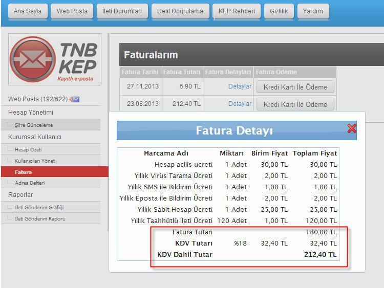 3.12. Fatura Görüntüleme Kullanımınıza ait faturayı sistemden görüntüleyebilirsiniz, online olarak