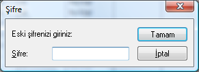 Her kıstas için renk seçimi tek tek yapılmak zorundadır. 3.9.5 Şifre Seçenekler / Şifre seçeneği İşlem Sistemi ne bağlanma sırasında kullanılan şifrenin değiştirilmesini sağlar.