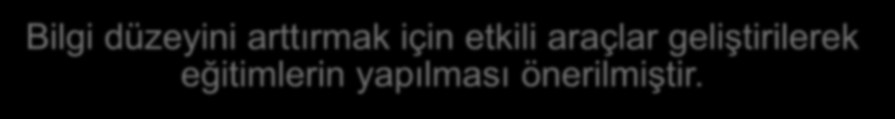 Türk ve ark (2004) tarafından yapılan başka bir çalışmada; Hemşirelerin antineoplastik ilaçlar konusunda bilgilerinin yetersiz olduğu, Bu ilaçların hazırlanması