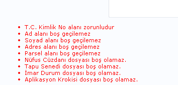 Ad Soyad: Kanal Durum Başvuru İşleminin yapılacağı kişinin ad soyadı (T.C no eşleşmesi gerekmektedir.