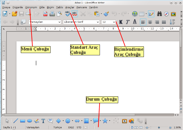 Writer nedir? Writer LibreOffice'in kelime işlemci bileşenidir.