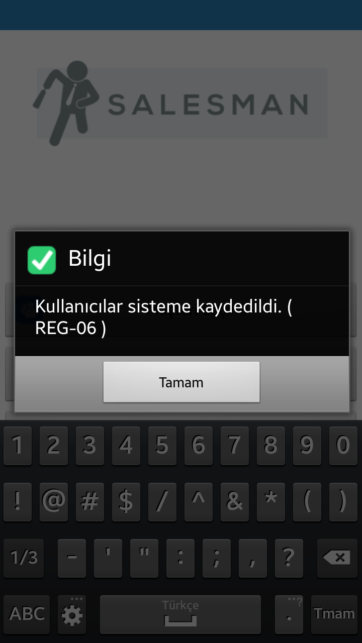 Başarıyla giriş yaptıktan sonra sistem, kullanıcı bilgilerini kaydedecektir.