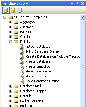 ÜNİTE 8: SQL DİLİ VE T-SQL UYGULAMALARI 51 menüsünde Teplates Explorer ile ulaşılır.