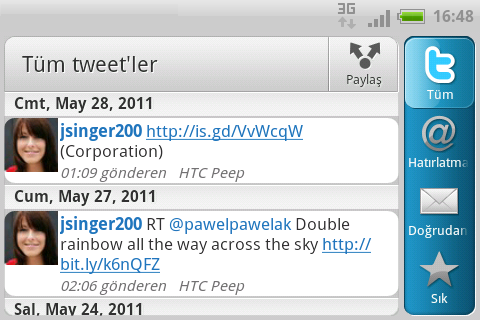 112 Market ve diğer uygulamalar Peep uygulamasını kullanarak hareket halindeyken "tweet"'leyin Tweet yayınlayıp okuyabilir, doğrudan mesajlar gönderip alabilir, Peep uygulamasını kullanarak takip