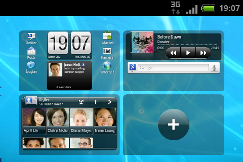 19 Başlangıç Giriş ekranı Giriş ekranınız, HTC ChaCha cihazının sizi yansıtmasını sağlayabileceğiniz yerdir.