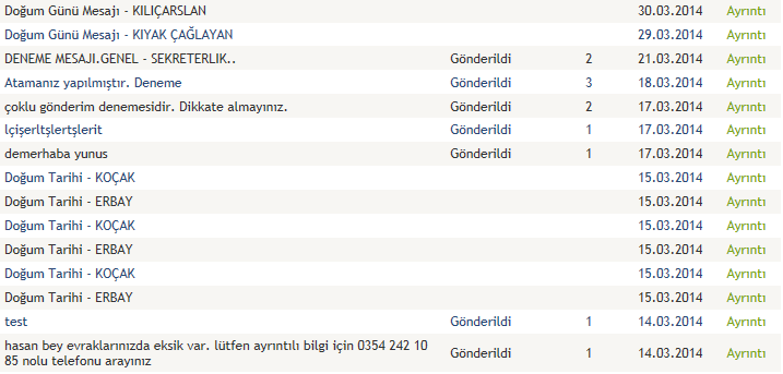 SMS MODÜLÜ Üniversitemiz bünyesinde çalışan personellerimize bayram, tebrik, doğum günü vs mesajların sistem tarafından otomatik gönderilmesi veya fakülte, bölüm bazında toplu mesaj gönderimini