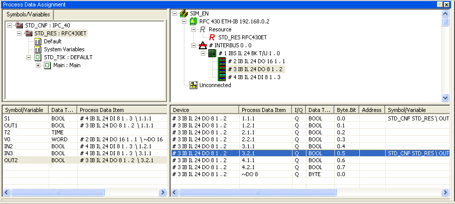 PCWorX "IPC" Đşlemcili Kontrol Sistemlerinin Simulasyonu için Örnek Proje Şekil 7 4 Değişken V0 Yaratılan değişken sol alt pencere de görüntülenir.