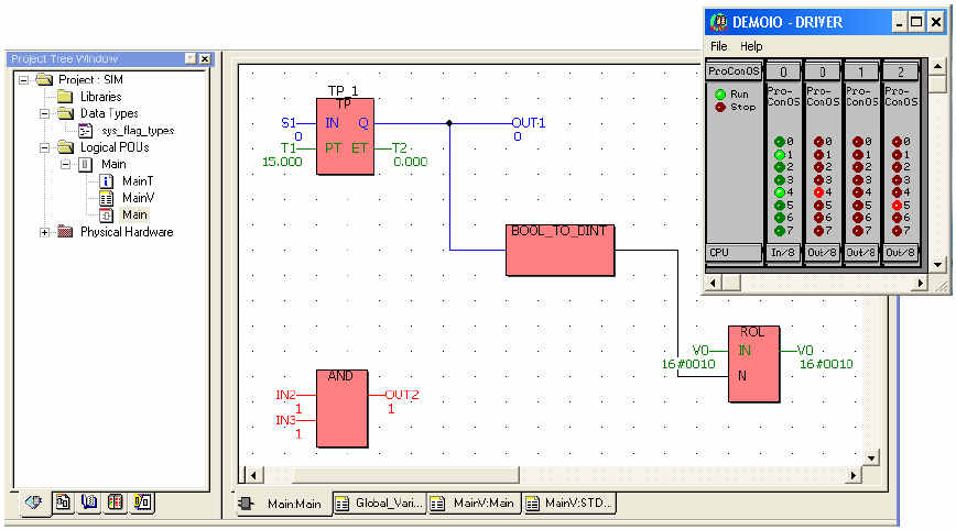 PCWorX "IPC" Đşlemcili Kontrol Sistemlerinin Simulasyonu için Örnek Proje Şekil 7-13 Main penceresinde And kullanımı 7.