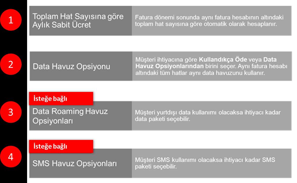 Tarife Bilgileri Vodafone İş Ortağım M2M Havuz Tarifeleri Ücretlendirme Detayları 1 2 Sabit Ücret Yapısı Data Havuz Opsiyonları (MB) Aylık