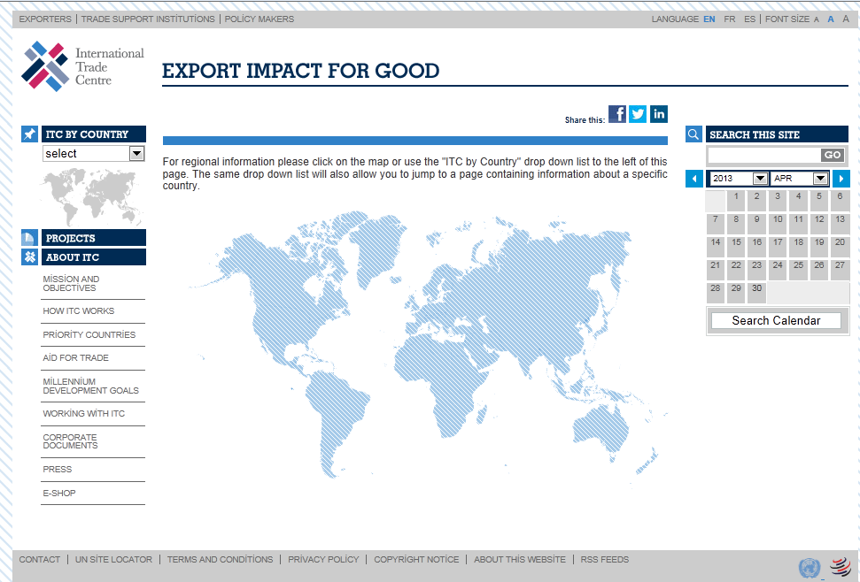 ITC Market Analysis Tools Trade Competitiveness Map (Ücretsiz Erişim) www.intracen.org/bycountry.aspx Ülke bazlı rekabet edebilirlik bilgi kaynağıdır. Beş yıllık ticari veri mevcuttur.