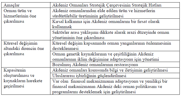 ormanlarının sürdürülebilirliğini, çeşitli ekolojik ve sosyo ekonomik mal ve hizmetlerle kırsal kalkınmaya katkı sağlamak için, ulusal ve bölgesel orman politikalarının gözden geçirilmesi adına