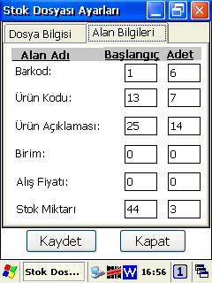 Aşağıdaki resimde ürün bilgileri arasında belirli bir ayıraç bulunmamaktadır. Her satırda ürüne ait bilgiler aynı sütunda başlamaktadır. Yukarıdaki ürün dosyasında her ürüne ait 4 bilgi görülmektedir.