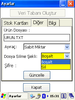 Not: - Yukarıdaki ekranda aynı düğme Boşalt ve Sil olarak görünmektedir. - Boşalt seçeneğinde dosya silinmez, içeriği silinir.