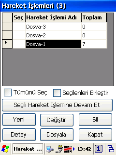 Hareket işlemini dosyalamak Bk-Mobile Programının Kullanımı Var olan bir hareket işlemine ait kayıtlı bilgilerin Bk-Mobile programından bağımsız bir dosyaya istenilen biçimde dönüştürülmesi işlemidir.