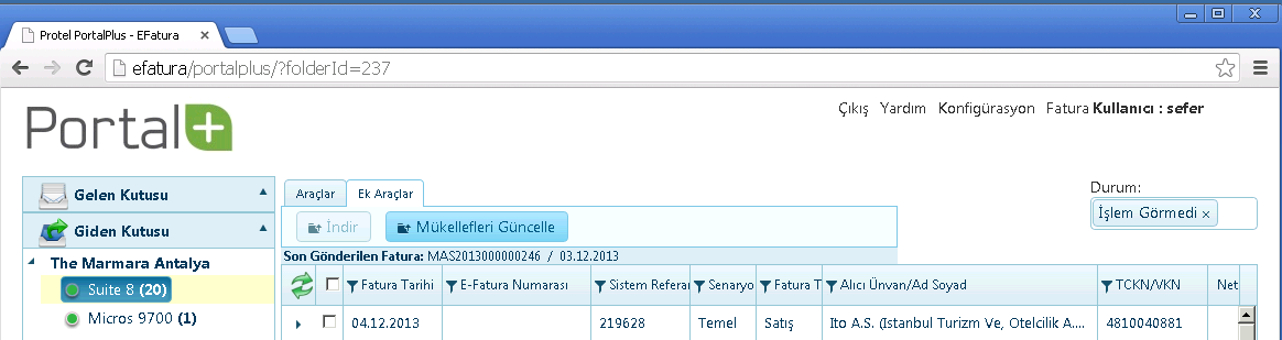 Kaynak sistemlerde mükellef durumlarının toplu güncellenmesi PortalPLUS üzerinden kaynak sistemelerdeki firma profil kartlarının mükelleflik durumlarını toplu olarak güncelleyebilirsiniz.