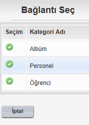 4. Sayfanın Açılma Yeri kısmından Aynı Sayfada seçili olduğundan emin olunur ve Güncelle butonuna basılır. 5. Yayınla butonuna basılır. İşlem tamamlanır.