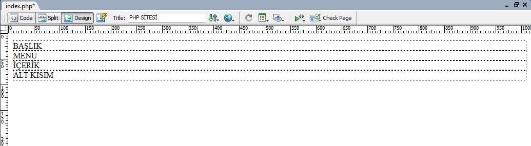 index.php sayfamızı div komutlarını kullanarak tasarlayacağız.