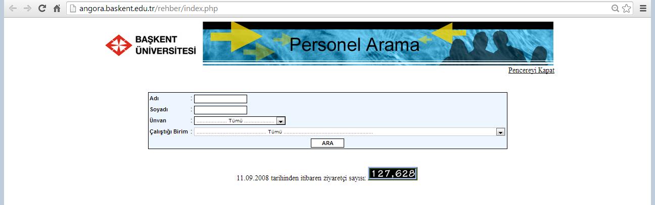 çalıştığı birime ve iletişim bilgilerine ulaşabilirsiniz. Şekil 1.7 Personel Arama (Rehber) 3 c.